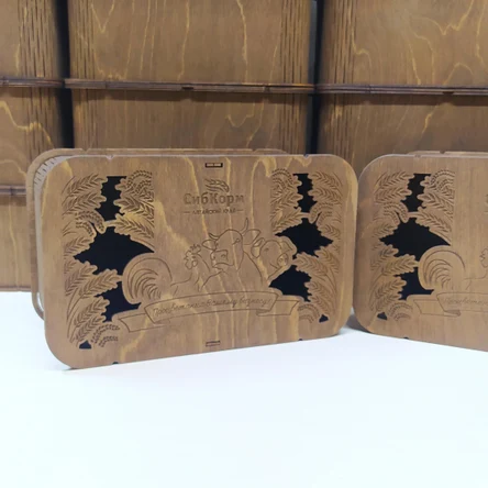 Коробка из фанеры 24х14х10 с закруглёнными стенками